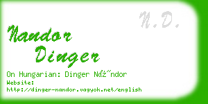 nandor dinger business card